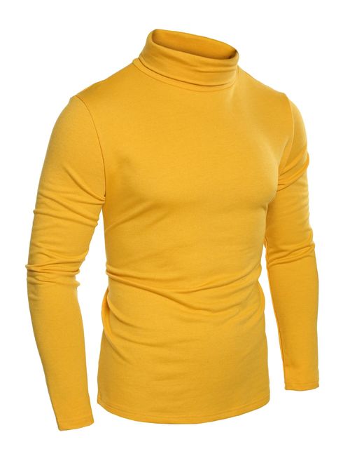 COOFANDY Mens Slim Fit Basic Thermal Turtleneck T Shirts Casual Knitted Pullover Sweaters