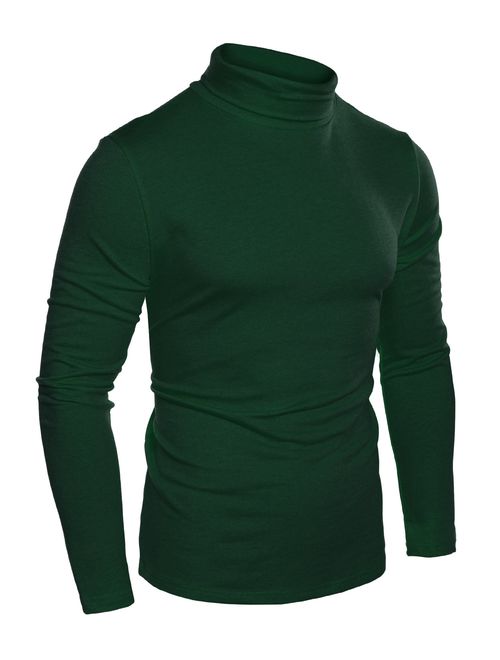 COOFANDY Mens Slim Fit Basic Thermal Turtleneck T Shirts Casual Knitted Pullover Sweaters