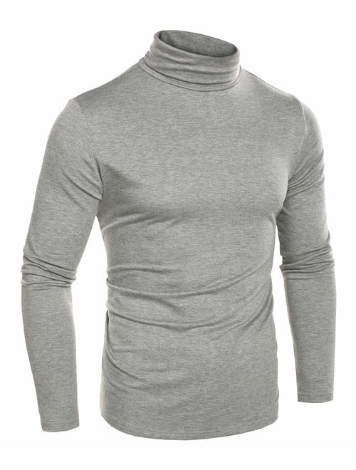 COOFANDY Mens Slim Fit Basic Thermal Turtleneck T Shirts Casual Knitted Pullover Sweaters