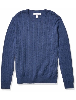 Men's Crewneck Cable Cotton Sweater