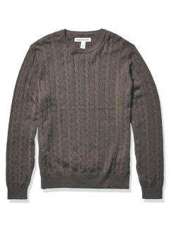 Men's Crewneck Cable Cotton Sweater