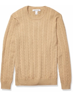 Men's Crewneck Cable Cotton Sweater