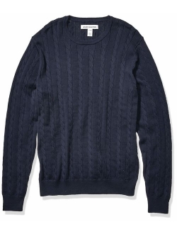 Men's Crewneck Cable Cotton Sweater