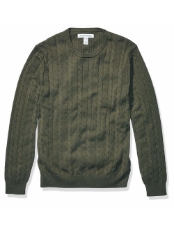 Men's Crewneck Cable Cotton Sweater