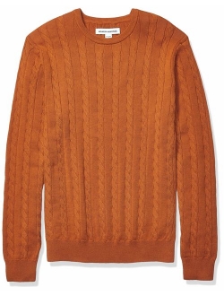 Men's Crewneck Cable Cotton Sweater