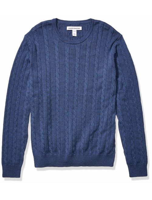 Amazon Essentials Men's Crewneck Cable Cotton Sweater