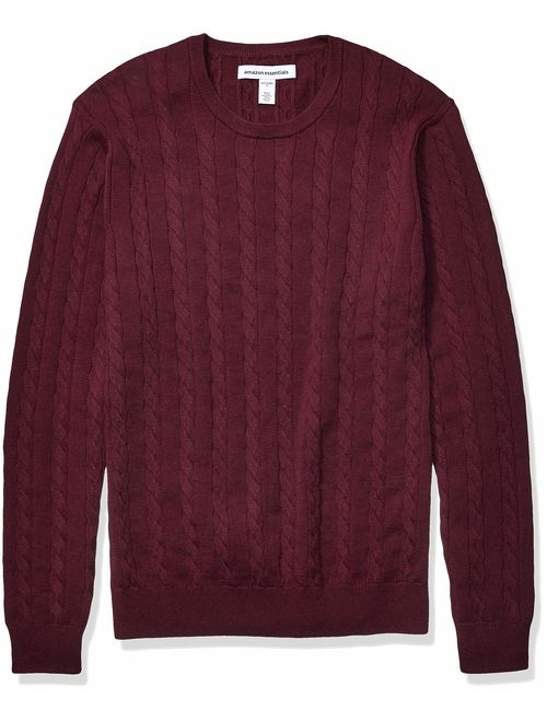 Amazon Essentials Men's Crewneck Cable Cotton Sweater