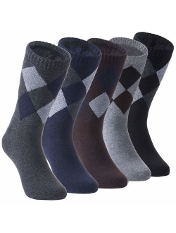 Mens Heavy Thick Wool Socks - Soft Warm Comfort Winter Crew Socks (Pack of 3/5),Multicolor,One Size 7-12