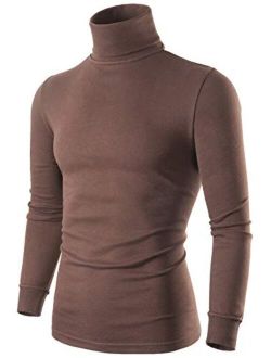 Turtleneck Men Pullover Sweaters, Long Sleeve Mock Turtleneck Shirt for Men, Black White Navy Blue Grey Yellow Brown