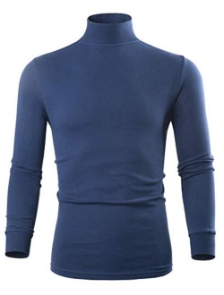 Turtleneck Men Pullover Sweaters, Long Sleeve Mock Turtleneck Shirt for Men, Black White Navy Blue Grey Yellow Brown