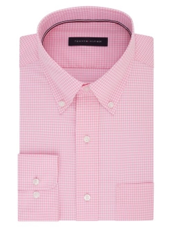 Men's Gingham Button Down Regular Fit Non Iron Dress Shirt