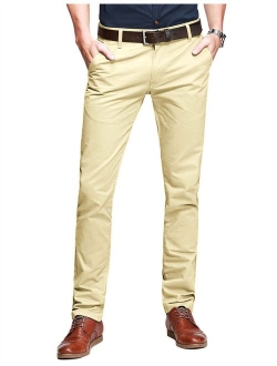 Match Mens Slim Tapered Flat Front Casual Pants