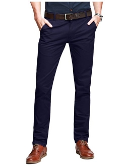 Match Mens Slim Tapered Flat Front Casual Pants