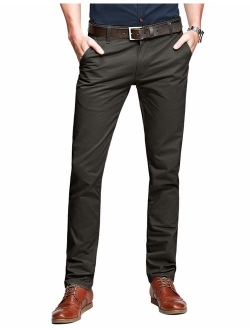 Match Mens Slim Tapered Flat Front Casual Pants