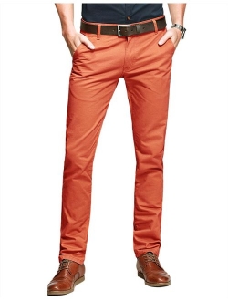 Match Mens Slim Tapered Flat Front Casual Pants