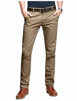 Match Mens Slim Tapered Flat Front Casual Pants