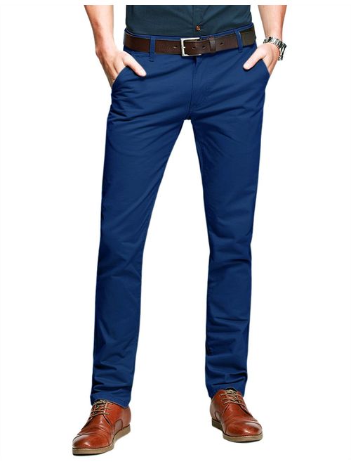 Match Mens Slim Tapered Flat Front Casual Pants