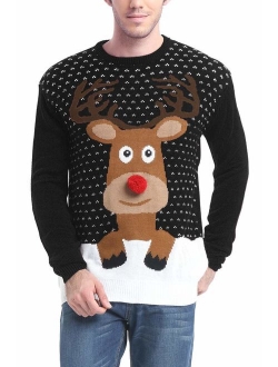 Daisysboutique Men's Holiday Reindeer Snowman Santa Snowflakes Sweater