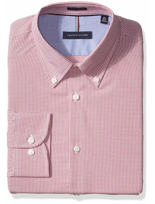 Tommy Hilfiger Men's Gingham Slim Fit Non Iron Dress Shirt