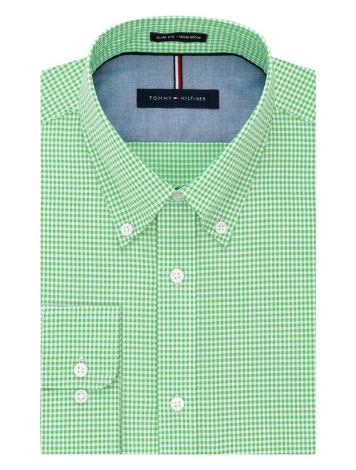 Tommy Hilfiger Men's Gingham Slim Fit Non Iron Dress Shirt