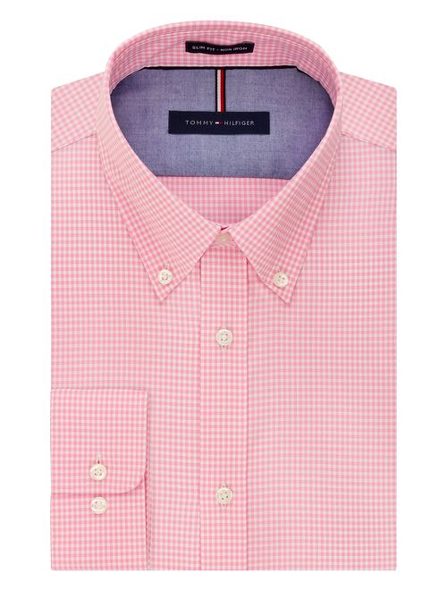 Tommy Hilfiger Men's Gingham Slim Fit Non Iron Dress Shirt