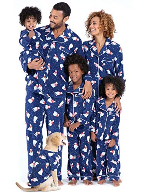 PajamaGram Family Matching Christmas Pajamas - Cozy Fleece, Navy Polar Bear