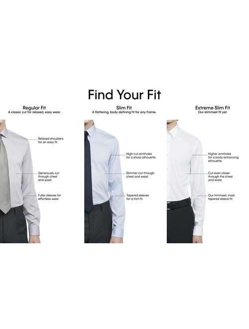 Calvin Klein Men's Regular Fit Long Sleeve Non Iron Dress Shirt 