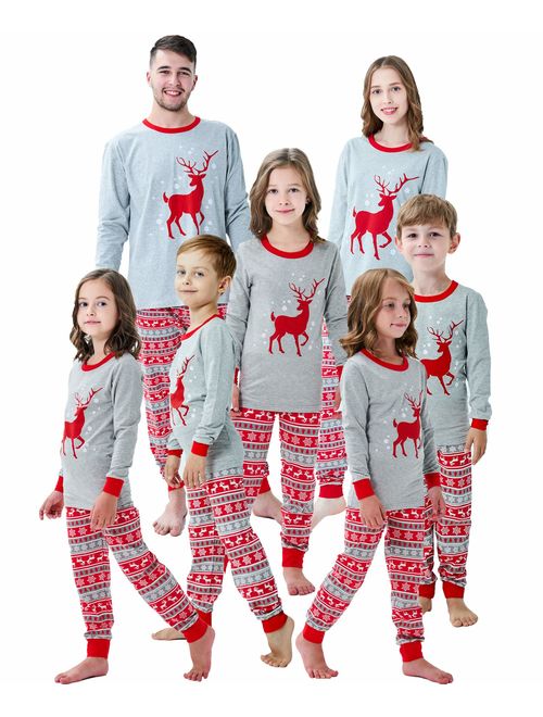 Demifill Matching Family Christmas Boys Girls Pajamas Striped/Bear Kids Sleepwear