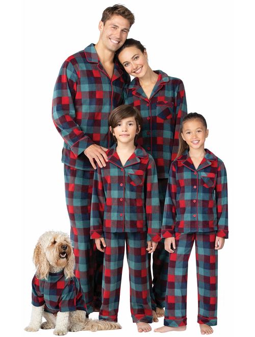 PajamaGram Christmas Pajamas for Family - Fleece Matching Pajamas, Red