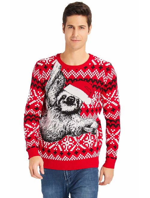 RAISEVERN Unisex's Ugly Christmas Sweater Xmas Holiday Party Knitted Pullover