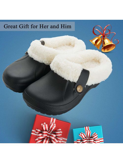 Stars Print Cozy Waterproof House Slippers Anti-skid Slip-on Shoes Indoor  For Men Winter Shoes Fuzz-lined Clogs - Temu