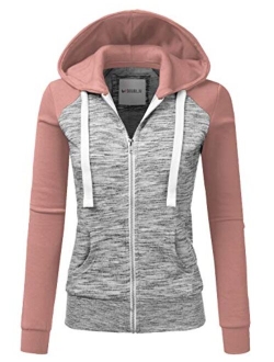 Doublju Lightweight Thin Zip-Up Hoodie Jacket for Women with Plus Size