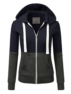 Doublju Lightweight Thin Zip-Up Hoodie Jacket for Women with Plus Size