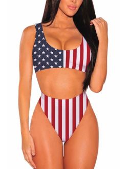 American Flag Bikini Womens American Flag Swimsuit Bikini 4th of July Bathing  Suit USA Flag Swimsuits 