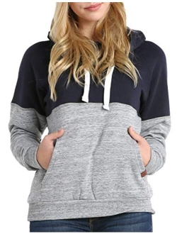 Doublju Basic Lightweight Pullover Hoodie Sweatshirt for Women