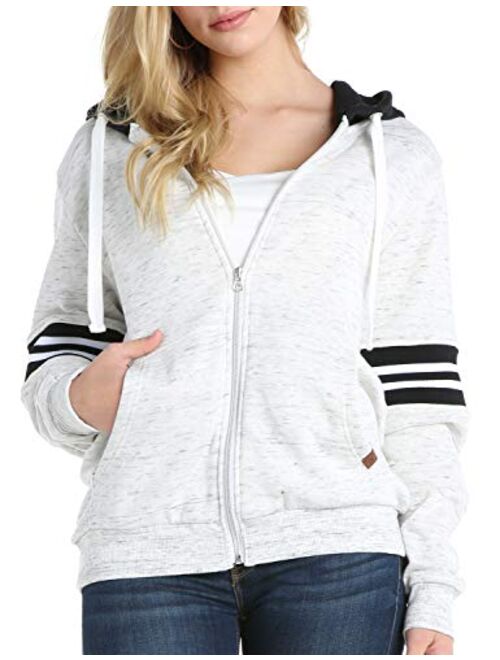 Doublju Basic Lightweight Pullover Hoodie Sweatshirt for Women