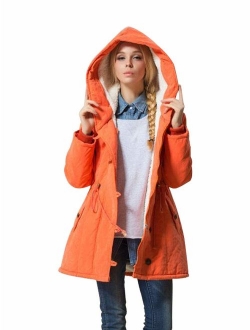 Eleter Women's Winter Warm Coat Hoodie Parkas Overcoat Fleece Outwear Jacket with Drawstring