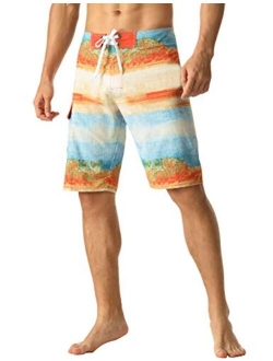 Nonwe Men's Sportwear Quick Dry Board Shorts with Lining