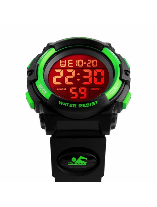 Kid's Digital Watch Outdoor Sports 50M Waterproof Electronic Watches Alarm Clock 12/24 H Stopwatch Calendar Boy Girl Wristwatch