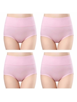 wirarpa Women's High Waisted Cotton Underwear Ladies Soft Full Briefs Panties Multipack