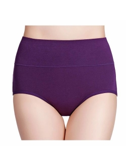 wirarpa Women's High Waisted Cotton Underwear Ladies Soft Full Briefs Panties Multipack