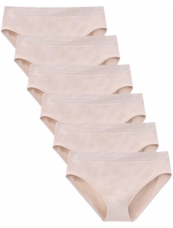 Areke Womens Bikini Panties Seamless Underwear, Soft Stretch Cheekini Hipster Briefs 6 Pack