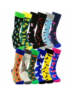 Funny Mens Colorful Dress Socks - HSELL Fun Novelty Patterned Crazy Design Socks