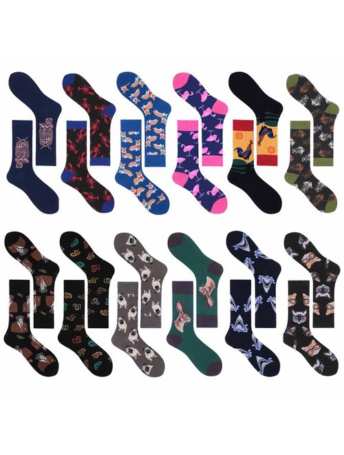 Funny Mens Colorful Dress Socks - HSELL Fun Novelty Patterned Crazy Design Socks