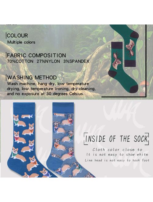 Funny Mens Colorful Dress Socks - HSELL Fun Novelty Patterned Crazy Design Socks