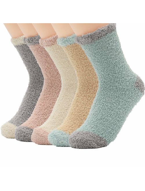 Century Star Women's Warm Super Soft Slipper Socks Microfiber Fuzzy Fluffy Cozy 3-8 Pairs Christmas Gift Home Socks