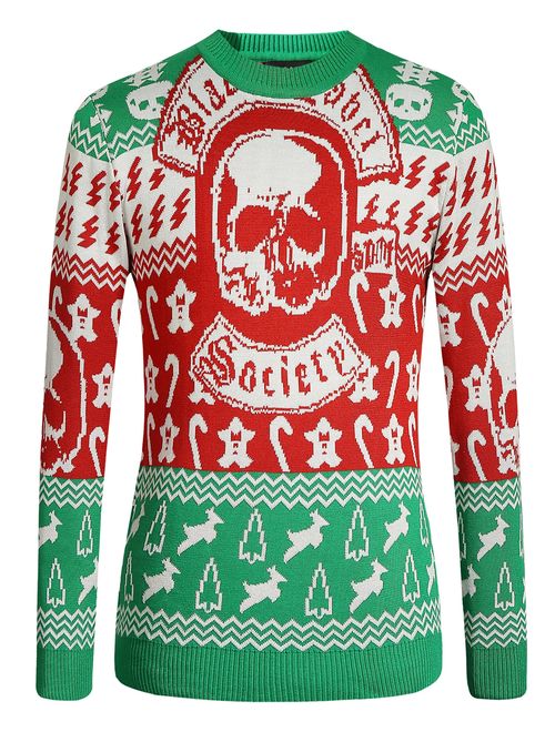 SSLR Men's Crew Neck Pullover Ugly Christmas Sweater