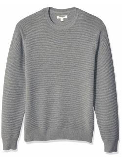 Men's Soft Cotton Ottoman Stitch Crewneck Sweater