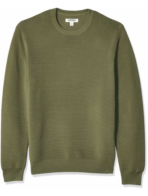 Goodthreads Men's Soft Cotton Ottoman Stitch Crewneck Sweater