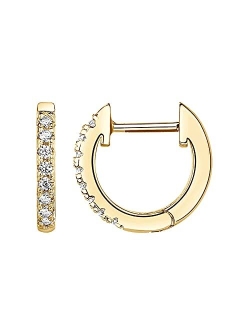 14K Gold Plated Cubic Zirconia Cuff Earrings Huggie Stud